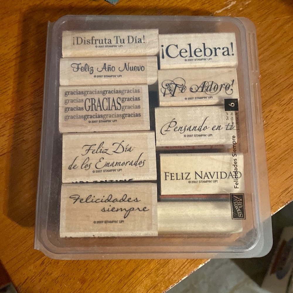 2007 ‘Felicidades Siempre’ Stampin! Up 10 piece rubber stamp set